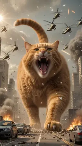 Catzilla😱#FatCat #BigCatEnergy #FunnyCat #CatTok #Ai 