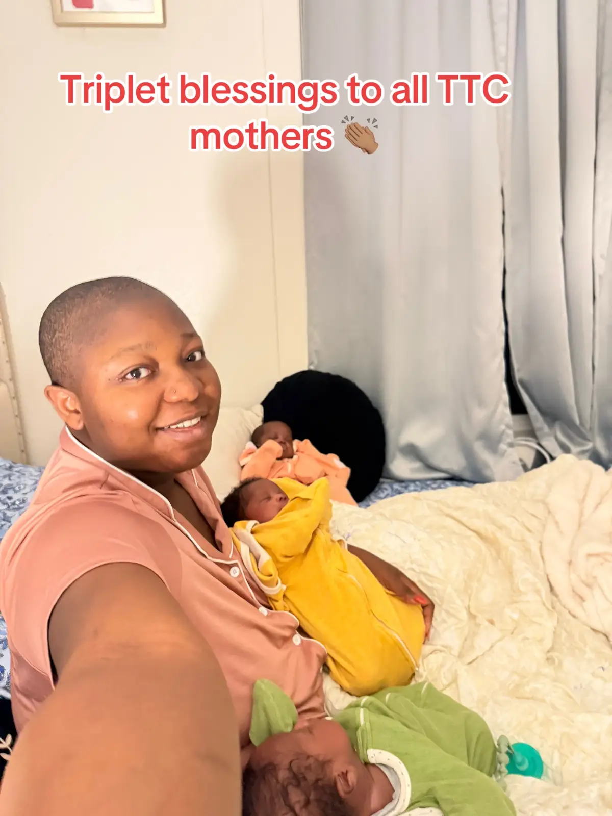 Good morning from the triple Z 💙🎀💙 #pregnant #triplets #pregnanttiktok #pregnancy #fy 