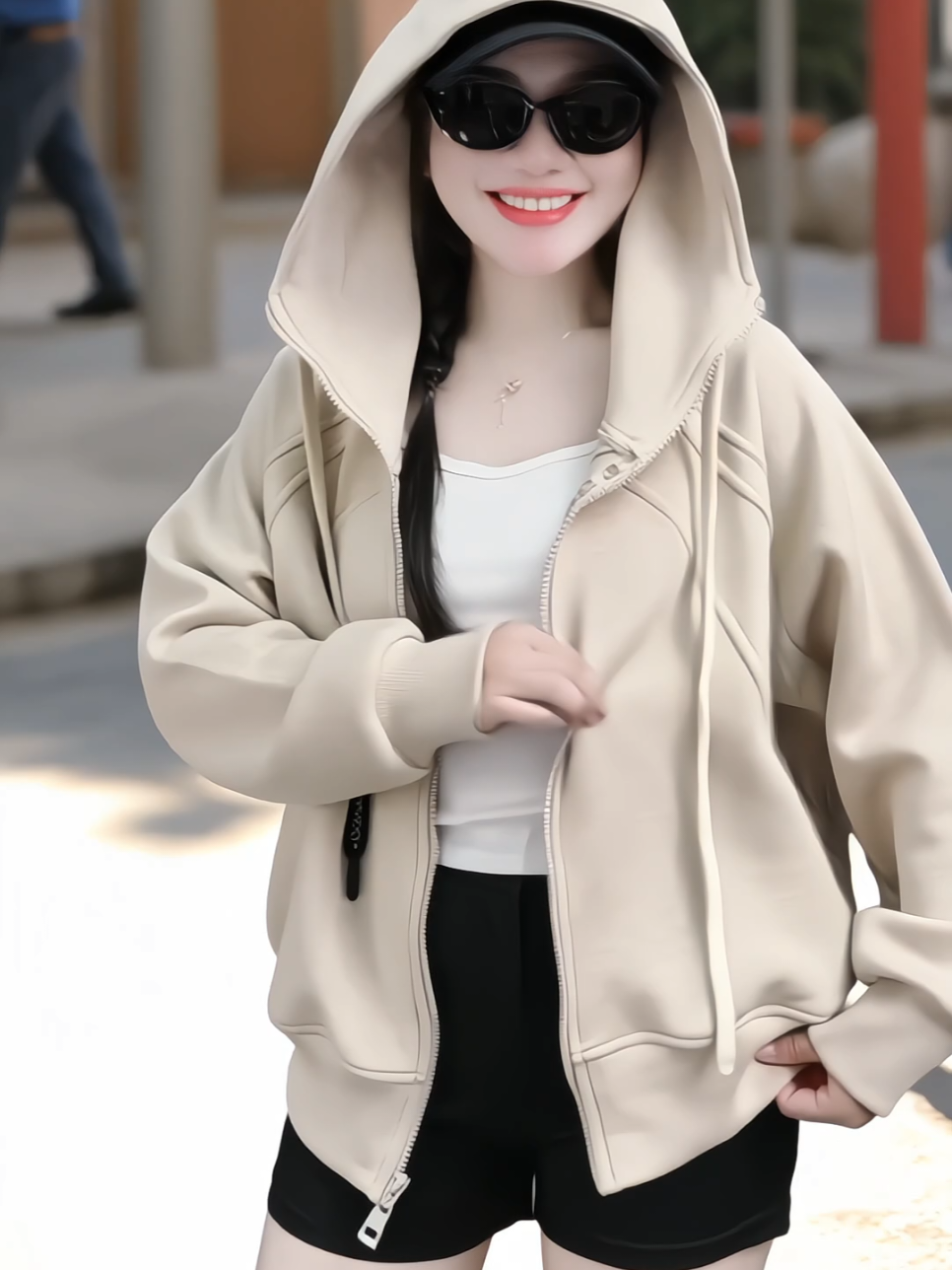 Áo khoác nữ chống nắng form boxy, 6 túi tiện lợi, vải PC cotton thoáng mịn #aokhoactienloi #aokhoacgio #aokhoacnu #aokhoacnang #xuhuong 