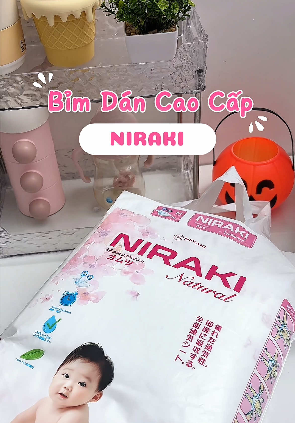 Thấy em bỉm này hot nên mình cũng mua về cho Gạo thử. Để xem có như lời đồn không nha #Niraki #BimNiraki #KhoThoang12h #MeBimViet #xh 