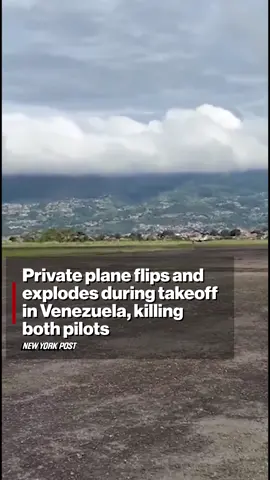 Shocking footage captures the moment a Piper PA-31T1 Cheyenne I lost control during takeoff at Paramillo Airport in Venezuela, flipping over and erupting into flames. Officials say both pilots were killed in the fiery crash, which may have been caused by a tire explosion. An investigation is underway.