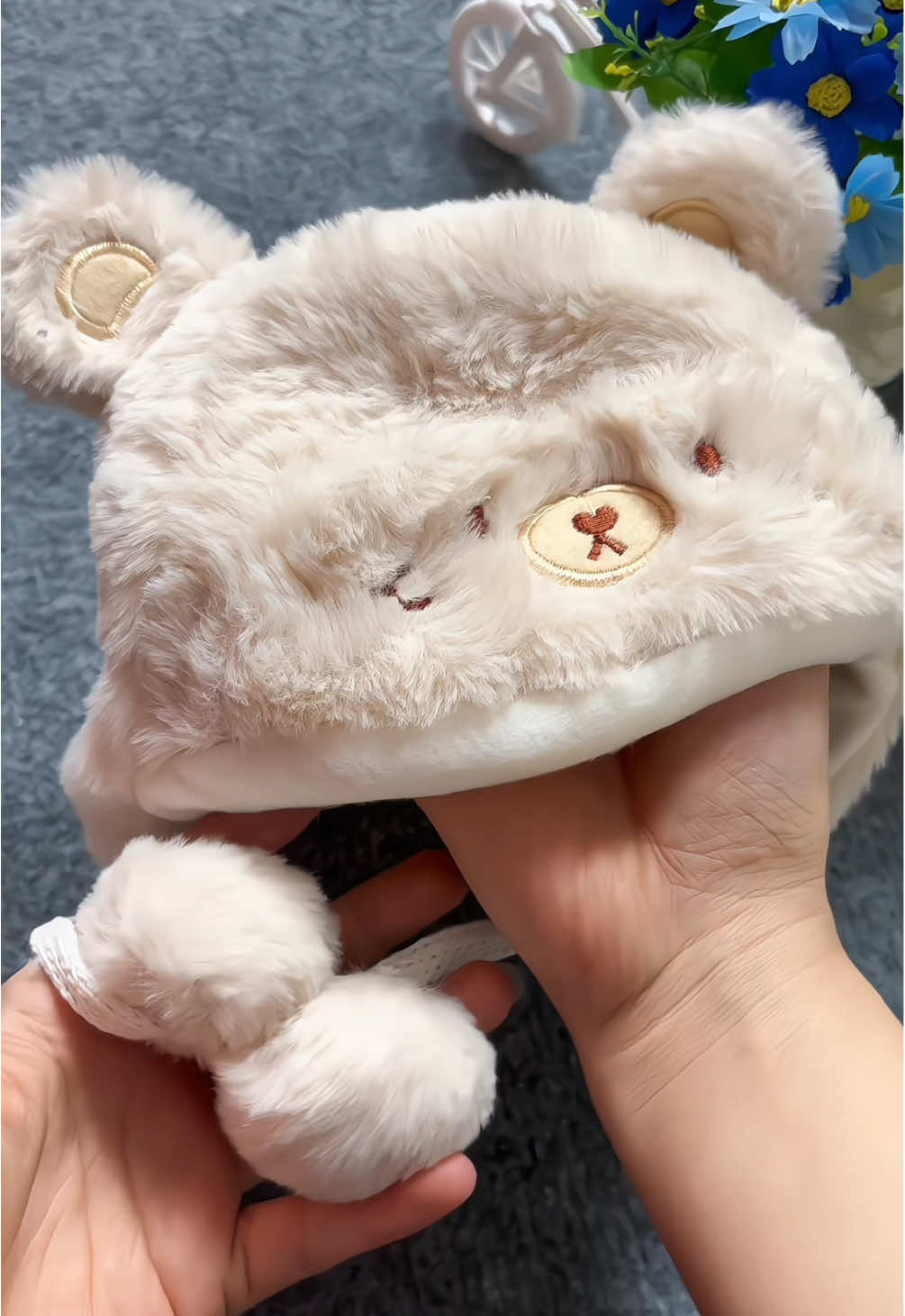 Mũ gấu lót lông mềm mịn ấm #xuhuong #dososinh #quanaotreem #mũchobe #mulongcuu 