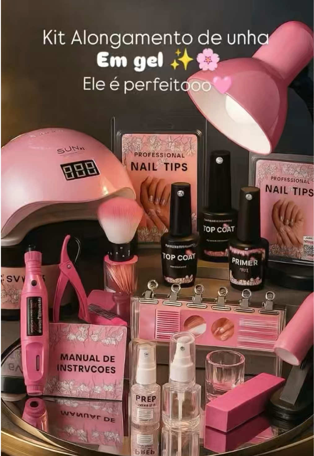 Kit Alongamento de Unha em Gel. Link no primeiro comentário. #unhaemgel #kitunhaemgel #alongamentodeunhas #gel #alongamento 