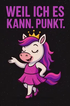 Selbstbewusst, frech und mit Glitzer-Attitüde – weil ich es kann. Punkt. 💅🦄✨ #GlitzerQueen #EinhornPower #WeilIchEsKann #BossVibes #SparkleAttitude