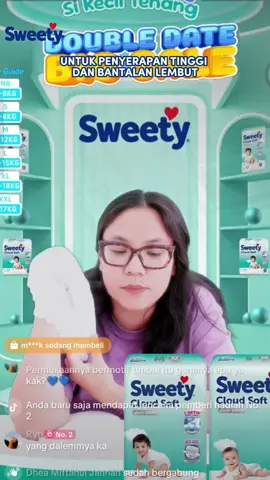 Sweety Cloud Soft bahannya lembut cegah ruam dan iritasi moms, bisa melindungi kulit bayi yang sensitif Yuk checkout di live sekarang juga #promo #rekomendasi #popok #sweetycloudsoft 