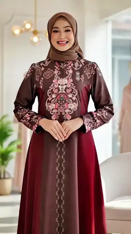 Gamis Geisha Dress Bahan Sabrina Anti UV Mix Tifany #gamiskekinian #gamismurah #hijabstyle #OOTD #ootdfashion 