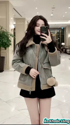 Áo khoác bò lót lông phom rộng vừa hàng QC #aokhoacbo #aokhoacnu #aokhoaclotlong 