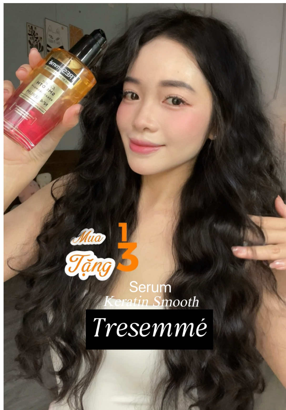 Mình thử serum Tresemmé và giờ nghiện luôn… tóc mềm mượt, thơm sang cả ngày 🖤 Nàng nào mê tóc đẹp thì mua liền đi nha!  #TRESEMME #TresemmeKeratinSmooth #hoptaccungUnilever 
