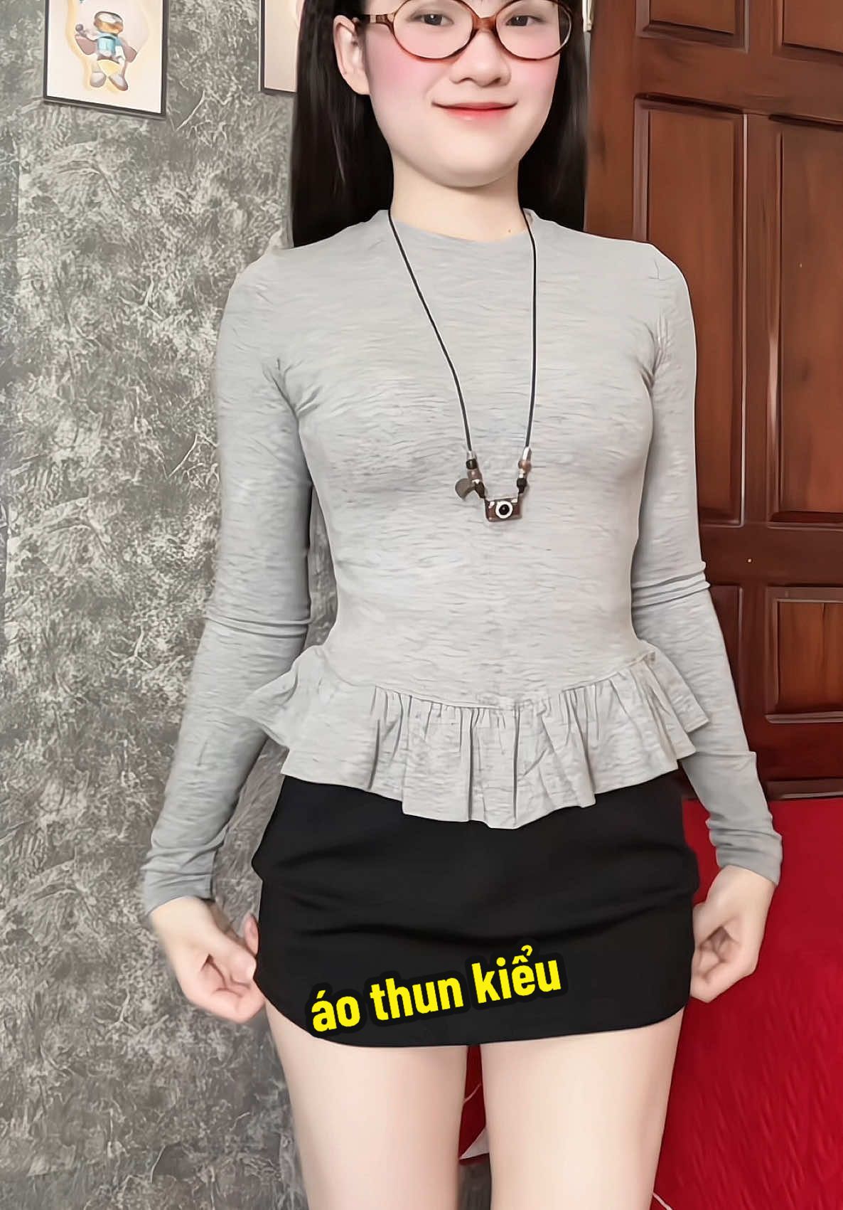áo thun nữ ôm body viền bèo #aothunnu #aothundaitay #thoitrangnu #xuhuong #emmoday🍀 