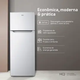 Geladeira Refrigerador HQ Defrost 230 Litros Branco HQ-230RDF 220V ##geladeira##refrigerador##frostfree##hq