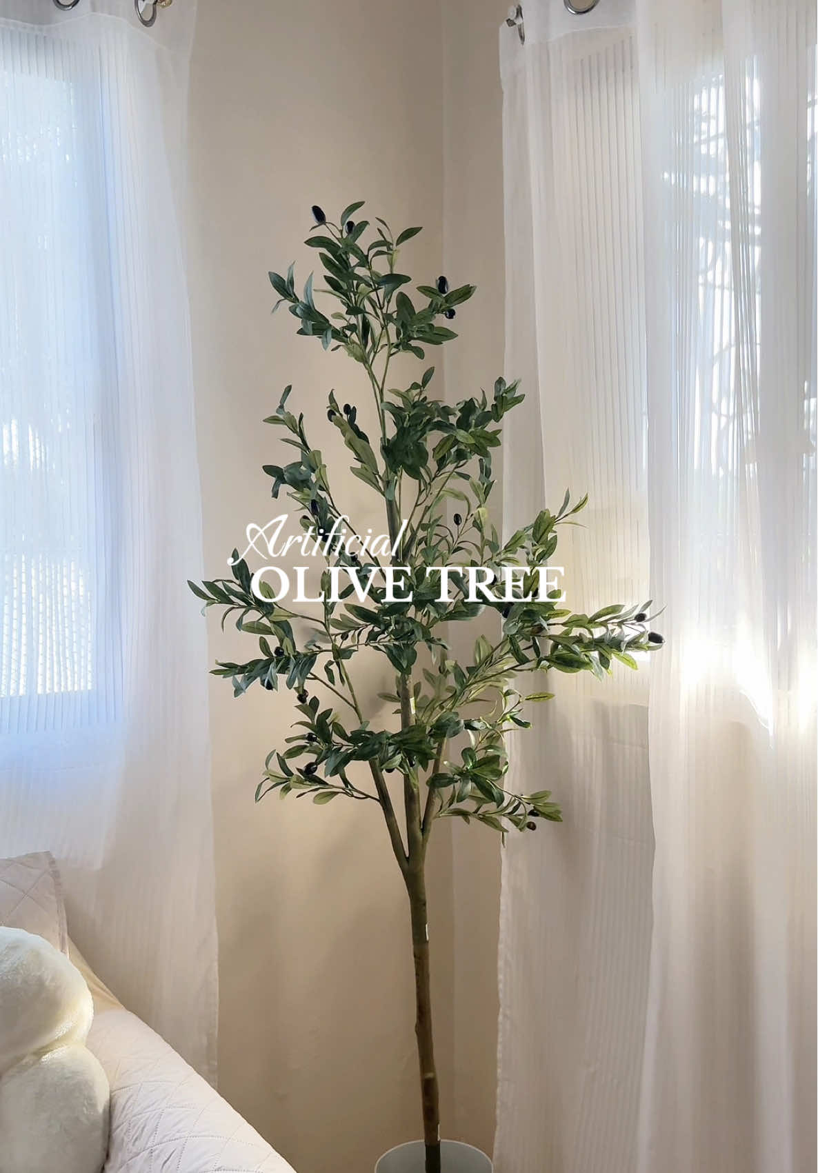 bumagay talaga sa living area namin itong artificial olive tree / plant decor!! ☺️🪴  #artificialplants #artificialolivetree #artificialplantsdecor #plantshomedecor #olivetreeplant