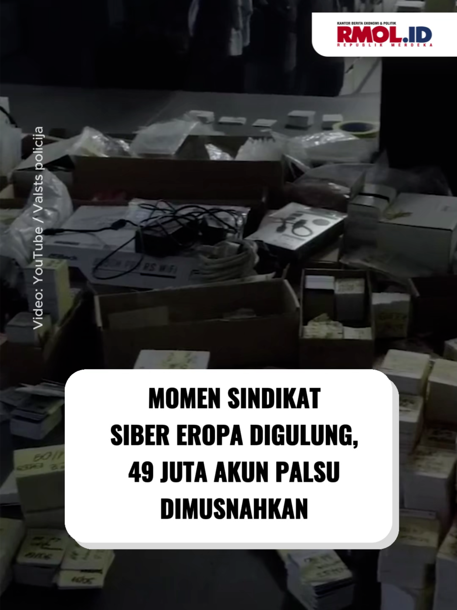 Momen Sindikat Siber Eropa Digulung, 49 Juta Akun Palsu Dimusnahkan Operasi internasional bertajuk SIMCARTEL berhasil menggulung sindikat kejahatan siber besar di Eropa. Aksi ini dimulai pada 10 Oktober 2025 di Latvia dan diumumkan 18 Oktober 2025, dipimpin Europol dan Eurojust. Sindikat tersebut menjual nomor telepon lintas negara yang digunakan untuk berbagai kejahatan daring. Dalam penggerebekan, polisi menangkap lima pengelola platform ilegal dan menyita 5 server, 1.200 perangkat SIM box, serta 40 ribu kartu SIM aktif. Infrastruktur mereka memuat 49 juta akun palsu dan terhubung dengan 3.200 kasus penipuan daring di Austria dan Latvia. Kerugian akibat aktivitas jaringan ini ditaksir mencapai 4,5 juta euro atau sekitar Rp80 miliar. Naskah: Sarah Alifia Suryadi #rmol #rmolid #republikmerdekaonline #sibereropa #eropa #cyber #simcartel