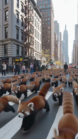 逃げてNY #レッサーパンダ#redpanda#面白動画#ai