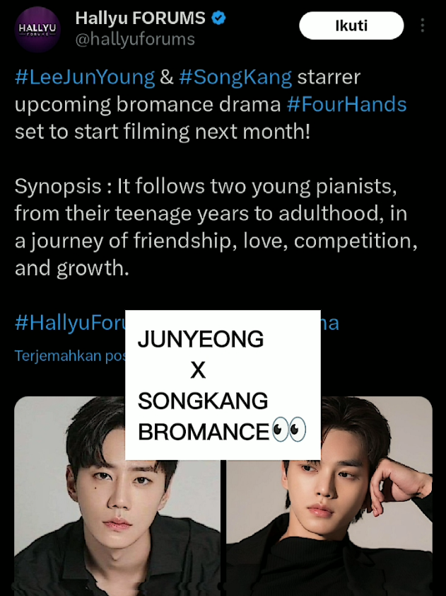 DARI RUMOR SAMPE REAL BAKAL SYUTING BULAN DEPANN, AAAAAAAAA OMG OMG🤯🤯😭  note:guys sorry bgtt itu junyoung nya typo🙏🥲 #leejunyoung #songkang #drakor #bromance #kdrama 
