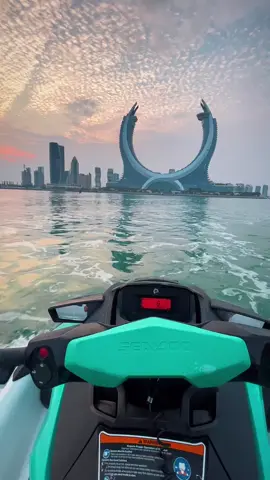 Dancing with the waves under the gaze of Katara Towers — where thrill meets elegance in Lusail #jetski #lusail #qatar #adventure #aitzazhussainkhan 