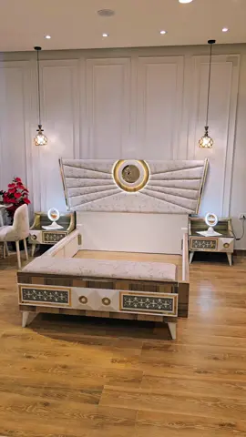 👑 غرفة نوم مودرن تجمع بين الأناقة والراحة، تخليك تحس إنك في قصر ملكي ✨ من علي الجنيدي للأثاث 💎 #أنتريهات #غرف_نوم #الشعب_الصيني_ماله_حل #fyp #explore 