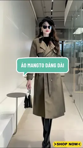 Ao Mangto dáng dài chất liệu Kaki Hàn, 2 lớp bên trong lót lụa mềm mịn cúc đồng có đệm cầu vai #aomangto #aothudongtaydai #aokhoacnu #thoitrangnu #viral 