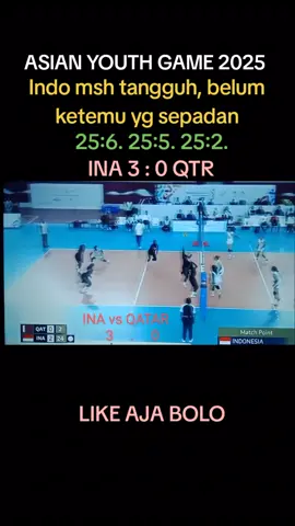 asian youfh game 2025 womens U18. INA vs QTR 3 : 0 #fyp #womensvoliindovsqatar 