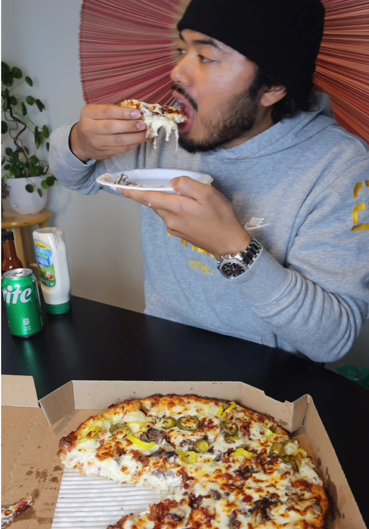 trying 2024’s viral pizza from dominos! #pizza #foodreview #Foodie #mukbang #asmr @Domino’s  