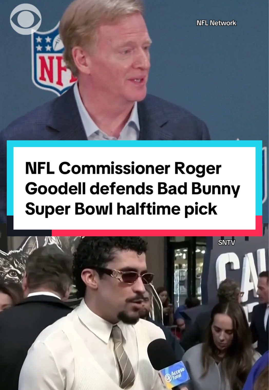 NFL Commissioner Roger Goodell defended the selection of reggaeton superstar Bad Bunny for the Super Bowl halftime show following criticism of the pick. 