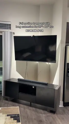 You can watch your favorite shows from any angle in any space with this full motion tv mount that has a long extension arm by Forging Mount - For tvs 37 to 80 inches and up to 110 lbs #tvmounting #fullmotiontvmount #tvmount #flatscreentv #wallmount 