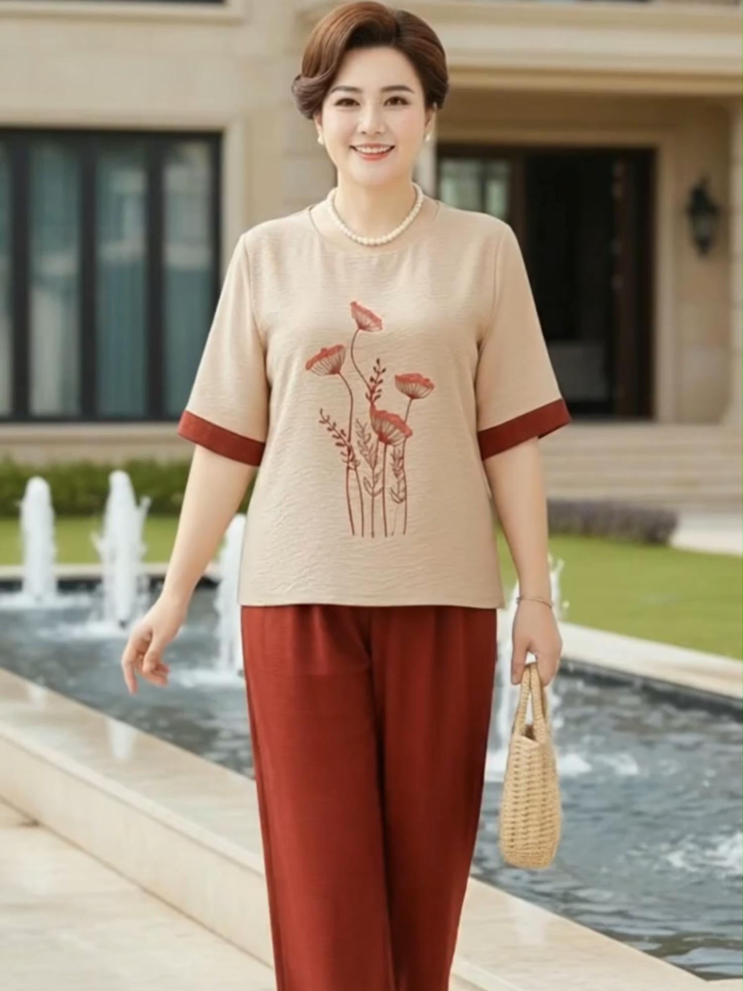 Bộ đồ trung niên thêu hoa tinh tế sang trọng #thoitrangtrungnien #xuhuong #thoitrangbigsize #macdepmoingay #vaydamtrungnien