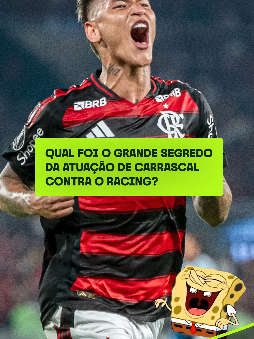 Bob Esponja, gol do Flamengo! Não entendeu a relação? A internet não perdoou um escorregão de Carrascal e trollou o destaque do Flamengo na vitória contra o Racing pela Libertadores 🤓 #TerraEsportes #Flamengo #BobEsponja #Carrascal #Futebol