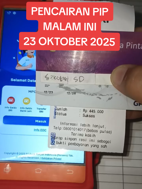 🟢 Alhamdulillah, Kabar Baik! Program Indonesia Pintar (PIP) resmi mulai dicairkan untuk siswa SD, SMP, SMA/SMK penerima bantuan tahun 2025. 🎉 💰 Besaran bantuan: ✅ SD: Rp450.000 ✅ SMP: Rp750.000 ✅ SMA/SMK: Rp1.000.000 📅 Penyaluran dilakukan secara bertahap melalui rekening SimPel BRI, BNI, atau Mandiri. Segera cek rekening masing-masing ya, semoga namanya sudah masuk daftar pencairan. 🤲 #PIPCair #BantuanPendidikan #AnakSekolah #CekRekeningPIP