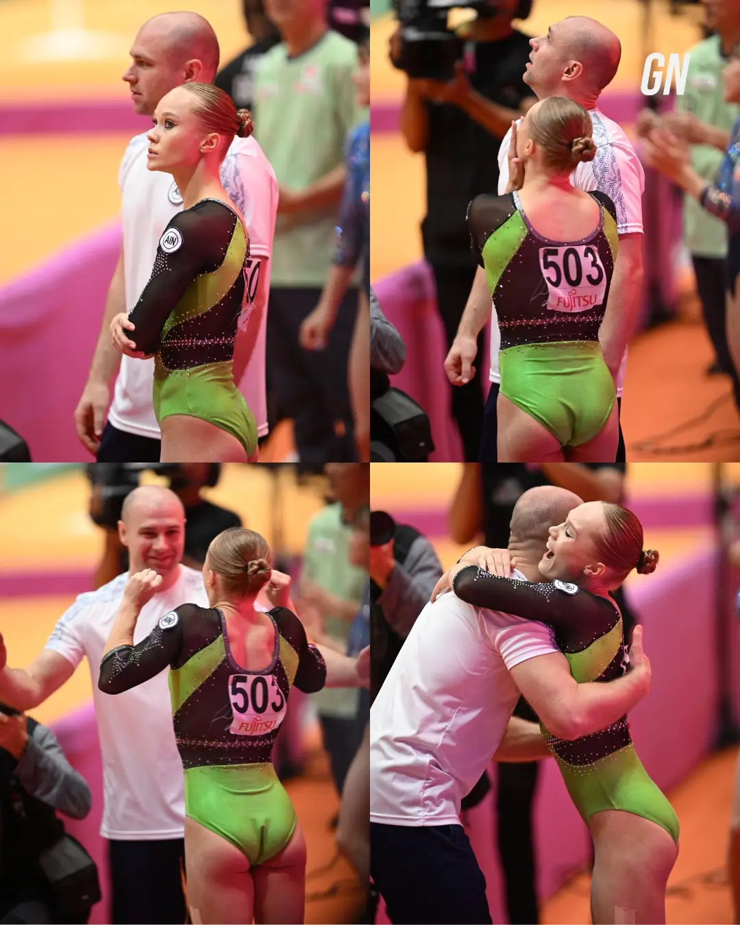 The moment Angelina Melnikova became a two-time world all-around champion🥇 #ARTWorlds2025