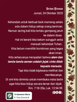 Alam & tanda2 zaman adalah 𝙟𝙚𝙟𝙖𝙠 𝙘𝙞𝙣𝙩𝙖 𝘼𝙡𝙡𝙖𝙝 𝙠𝙚𝙥𝙖𝙙𝙖 𝙢𝙖𝙣𝙪𝙨𝙞𝙖 🅟🅜🅣 #katolik