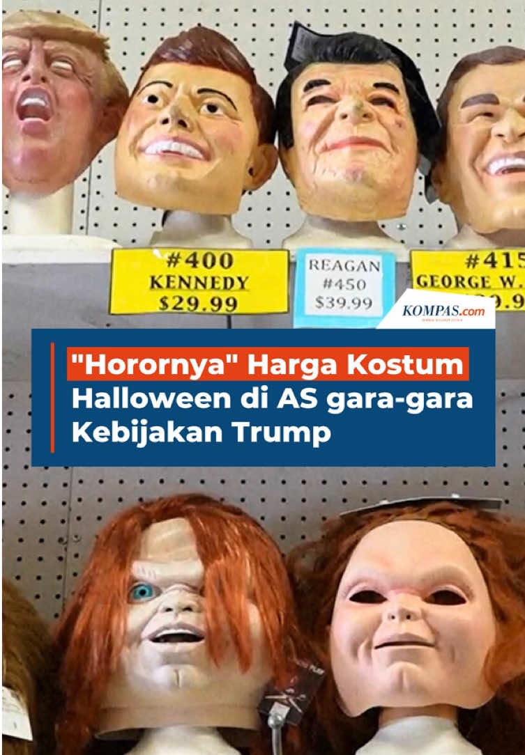 Halloween di Amerika Serikat tahun ini bukan cuma bikin merinding karena kostum seramnya, tapi juga harganya.  Penyebabnya adalah tarif impor baru dari Presiden Donald Trump, bikin harga kostum Halloween di Amerika Serikat naik 10–30 persen.  Banyak toko dan produsen kostum kewalahan karena sebagian besar produk mereka dibuat di China.  Sumber: AP, The Independent Kreatif: Jessica Emmanuella Produser: Reza Kurnia Darmawan #Halloween #Amerika #Global ##Voice