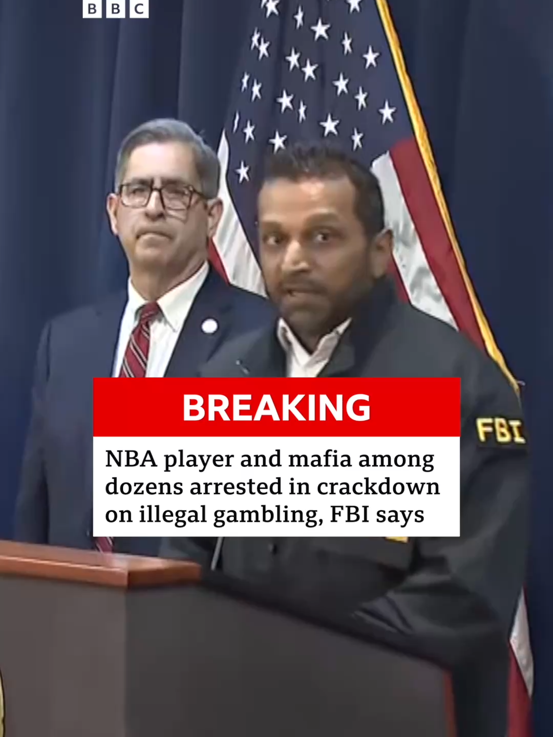 Star NBA player and mafia among dozens arrested in crackdown on illegal gambling, FBI says. #Basketball #Mafia #Gambling #FBI #KashPatel #ChaunceyBillups #TerryRozier #DamonJones #BBCNews