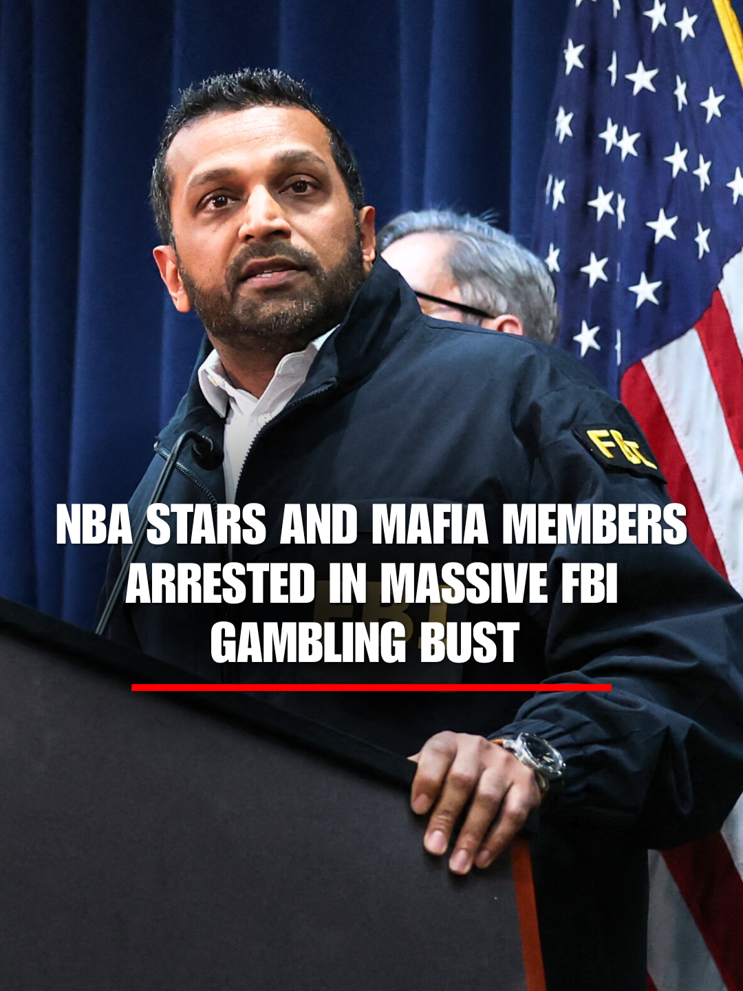 BREAKING: Kash Patel names multiple high-profile NBA arrests in an alleged illegal gambling ring that spanned years. More than 30 people were arrested in the case — including current and former NBA stars and suspected members of the American branch of the Sicilian Mafia, La Cosa Nostra. Patel says the FBI “entered and executed justice” against the crime families including the Bonanno crime family, Gambino crime family, Genovese crime family and Lucchese crime family.