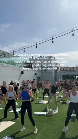 my fave event series is back !!! Rooftop Dance cardio LIVE DJ class on November 16 on the most stunning rooftop in Weho?! Comment for the signup link !!! #wellnessevents #losangeles #losangelesevents #community #dancecardio 