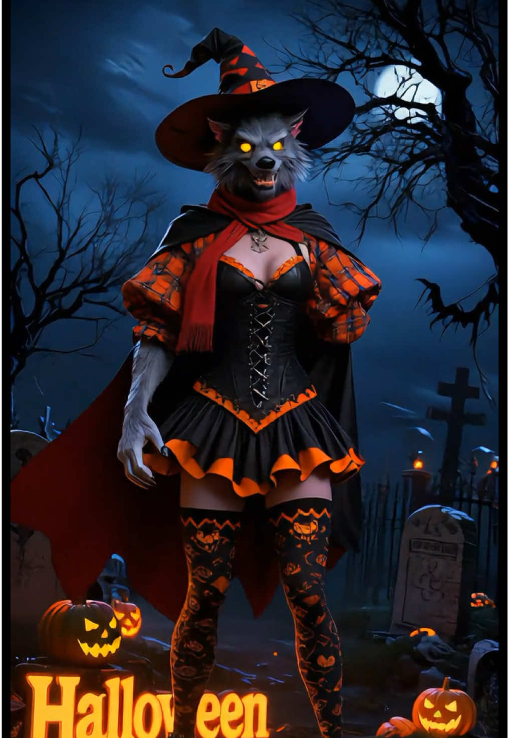 Love this Halloween Ai Witch ❤️#fypシ゚viral #hallween #aiwitch #witchtok #wolf 