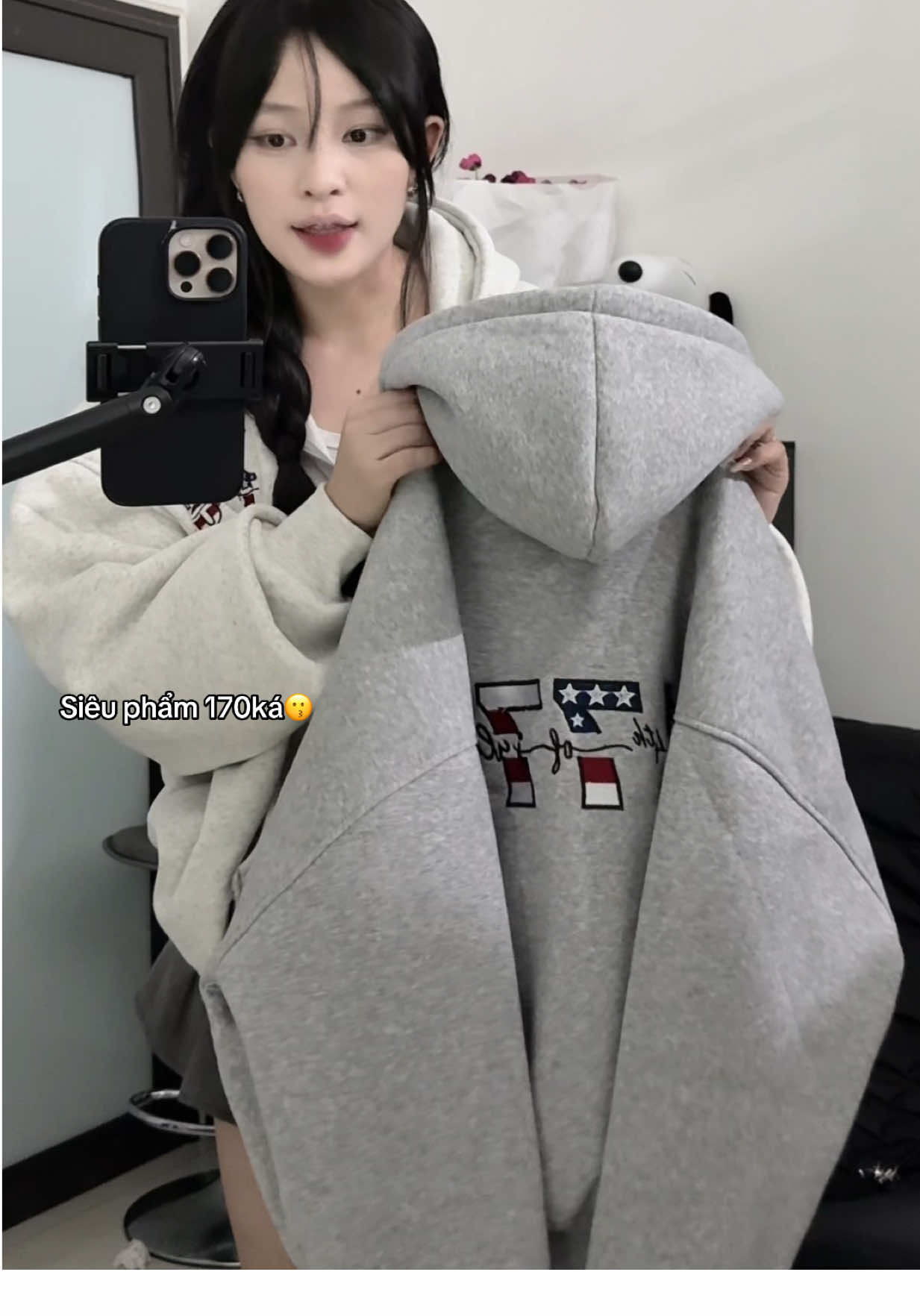 Tr ơi cái áo nó dày nó rẻ 🥵mng săn size sớm nhaa #xuhuong #aosieuday #hoodiezip #aokhoac #review 