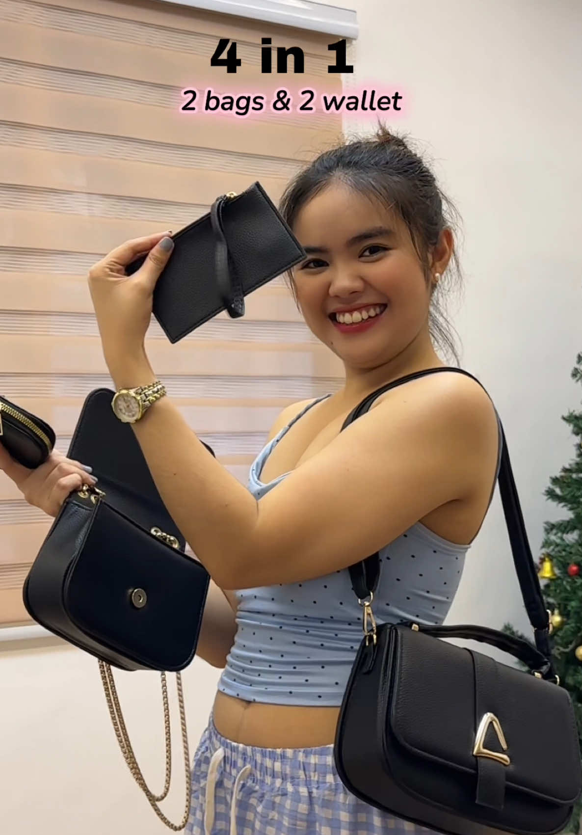 Tuwang tuwa ang sisteret ko na yan 😍 Di niya inakala na apat yan 💯 Tapos super mura lang 🥰 #4in1bag #leatherbag #bagsandwallet #trendy #affordablebags 