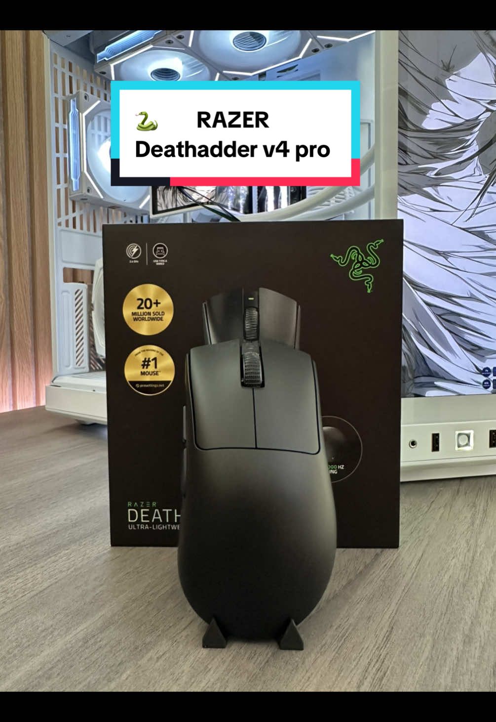 New mousse Razer Deathadder V4 pro, thanks to @Razer FR @Razer 🐍#gaming #pcgaming #setupgaming #razer #techtok 