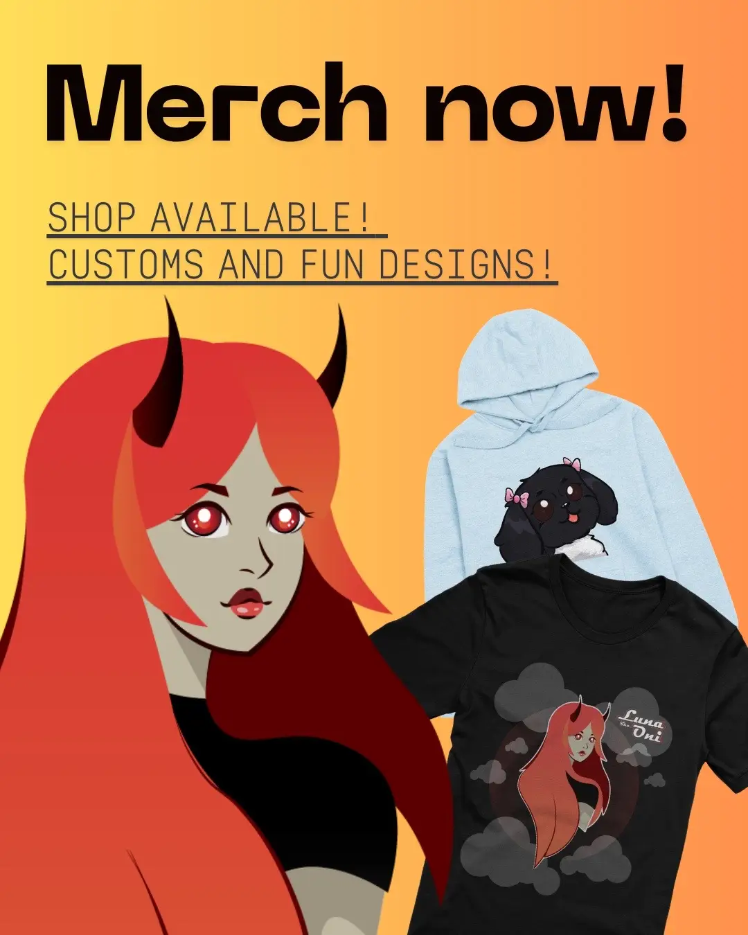 I open my merch shop! If you all want a Luna the Oni Shirt, a Sasha cute Hoodie or hey maybe some fun cool stickers! Hop on over and check it out. Your support means a lot. Love you all my bundles of joy SMOOCHES 💋 #merch #shop #pngtuber #fyp #fypシ゚viral 