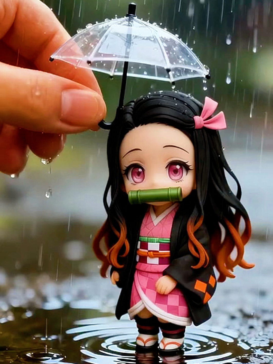 Giving a small umbrella to cute Nezuko☂️ #nezuko #nezukokamado #nezukoedit #nezukochan #demonslayer 