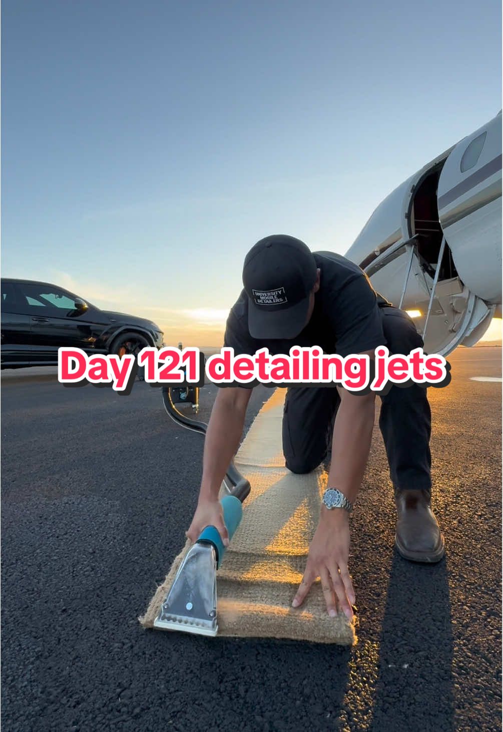 Day 121 of this series: Detailing private jets until I can afford my own  #aircraftdetailing #aviation #privatejet 