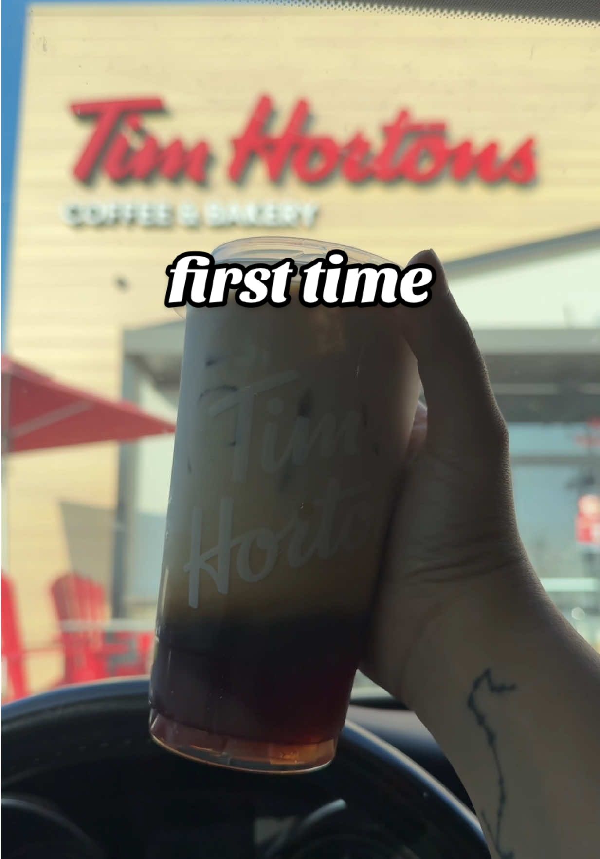 first time trying @Tim Hortons #timhortons #coffeetime #morningvlog 