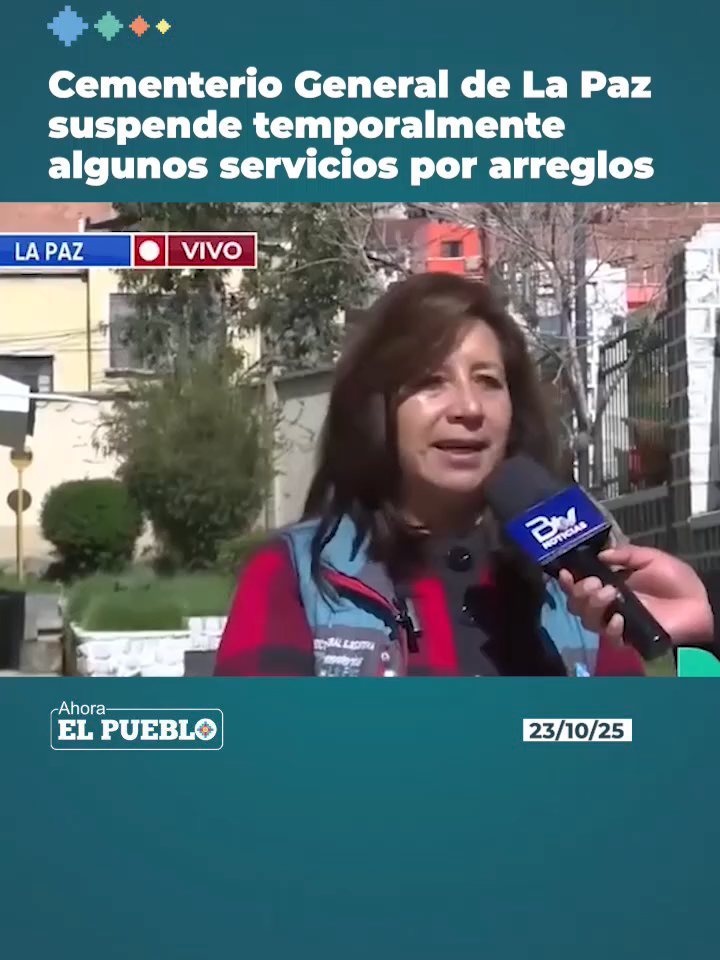 🪦🎉 El Cementerio General de La Paz informó a la población que los servicios de cremación y traslado de difuntos fueron suspendidos de forma temporal debido a los trabajos de arreglo, limpieza y embellecimiento que se realizan en el recinto, con el fin de preparar el lugar para la celebración de Todos Santos.  Video: BTV #AhoraElPueblo #Bolivia #Noticias #TodosSantos #Cementerio