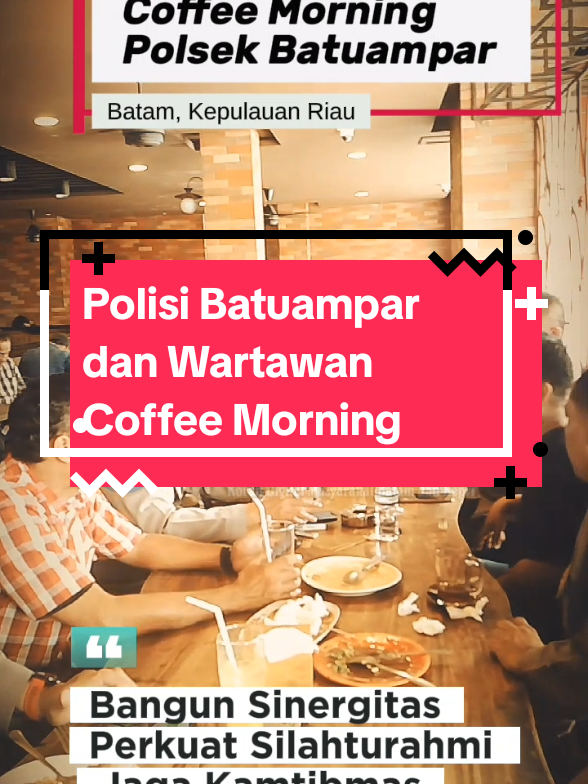 KORANBATAM.COM - ‎Kapolsek Batu Ampar, Kompol Amru Abdullah, S.I.K., M.Si., menggelar coffee morning dengan sejumlah wartawan yang bertempat di Morning Bakery Harbour Bay, pagi tadi. ‎ ‎Kesempatan ini, Kapolsek Batuampar mengucapkan terima kasih kepada insan pers yang merupakan mitra kerja polri dalam melaksanakan tugas sebagai pengayom masyarakat. ‎ ‎Dikatakan Kapolsek Batuampar, hubungan sinergi antara polisi dan media dalam ikut menjaga keamanan dan kondusif tidak bisa dipisahkan karena peran pers begitu penting dalam memberikan informasi guna penegakan hukum di wilayahnya. lengkapnya di KoranBatam.com #PolsekBatuAmpar #Wartawan #Sinergi #Mitra #Batam 