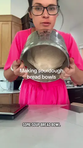 I made some sourdough bread bowls for the first time in over a year! They actually turned out perfect and were the perfect size despite me thinking they were too small.  5 mini loaves at 300g each 790g bread flour  190g starter 505g water 16g salt #sourdoughbread #sourdoughbreadbowl 