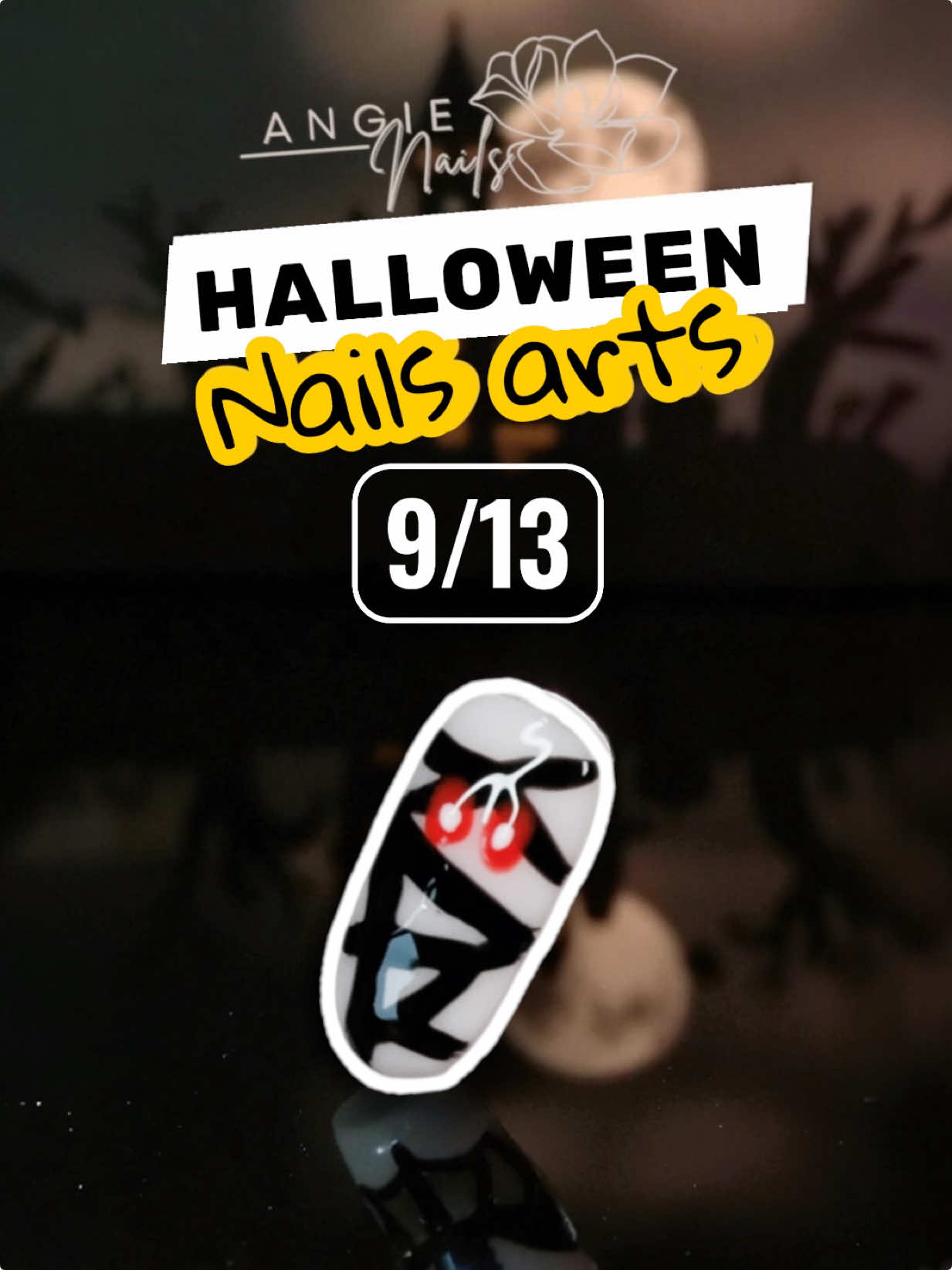 Jour 9 , Nail art Halloween 👻🎃 #halloweennails #halloweennailart #challenge1jour1nailart #nailart 
