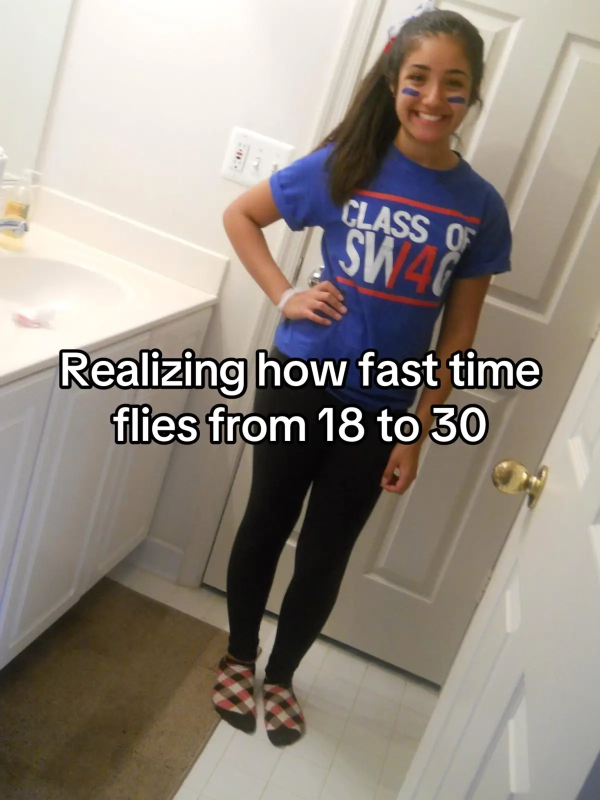 The tee shirt and sock combo 😭 