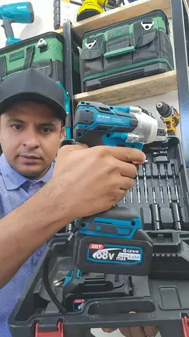 Chave de impacto kit ferramentas completo com maleta e acessórios genai 2 baterias 68V #genai #chavedeimpacto #ferramentas #ferramentasmanuais  #oficina 