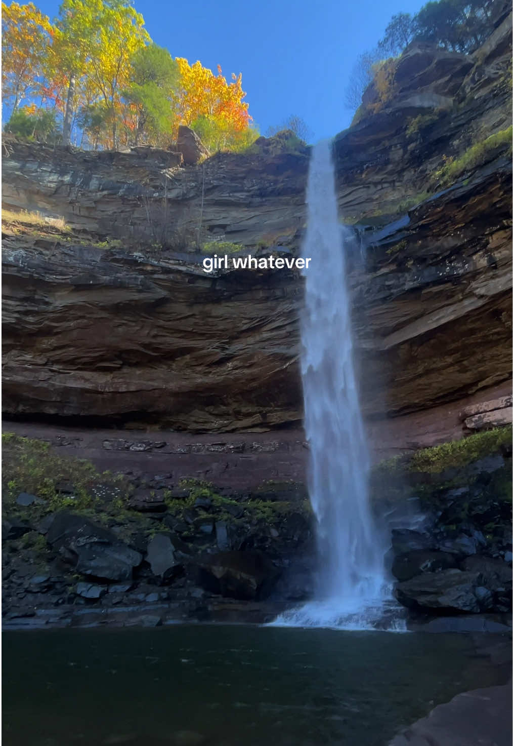 Can’t come to the phone rn, I’m in the outdoors 🌲⛰️ • #girlwhatever #waterfall #kaaterskillsfallsny #fyp #traveltok 