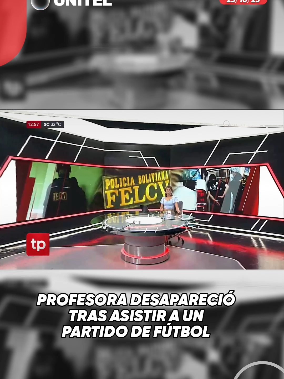Una profesora desapareció tras asistir a un partido de fútbol en Viacha. Estaba acompañada de su esposo; ambos compartieron bebidas alc0hólic4s y, durante el festejo, se separaron. Desde entonces, no se sabe nada de su paradero. #Unitel #Lapaz #bolivia